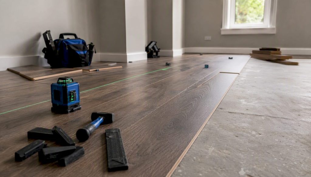 Laminate flooring installation in Irish kitchen