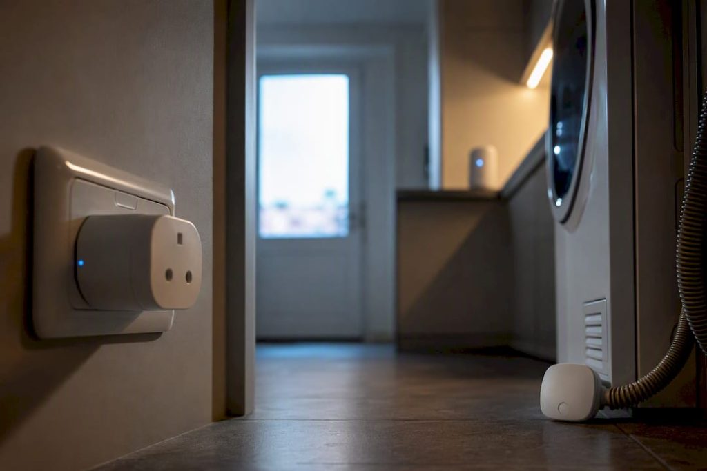 Smart home devices in an Irish utility hallway