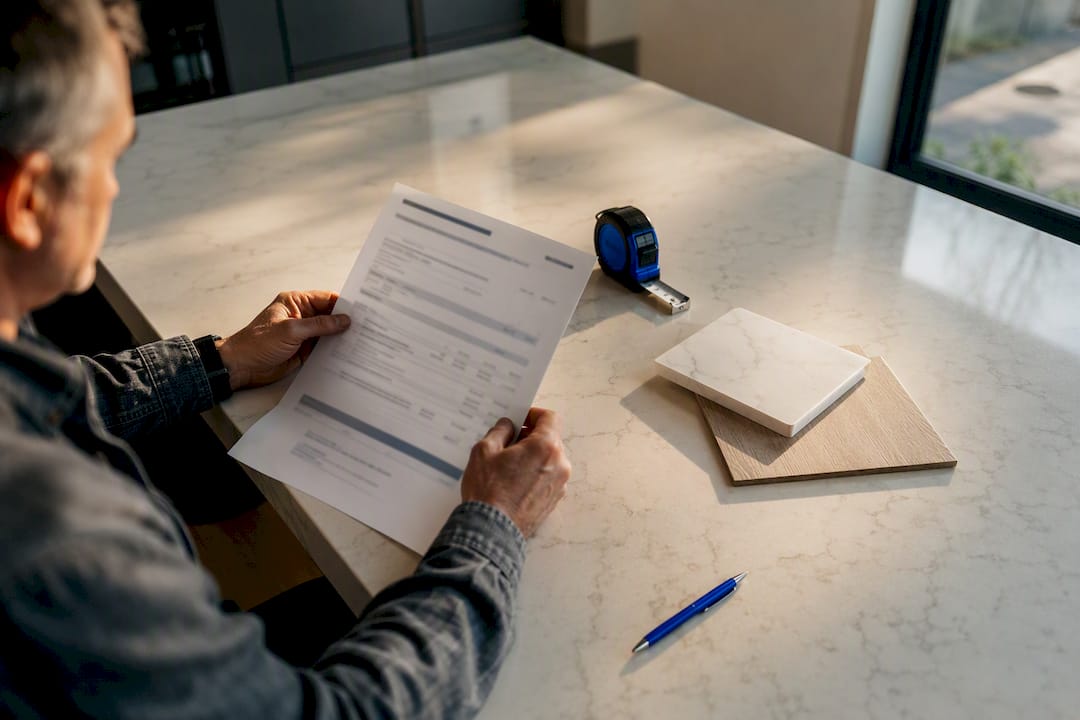 Homeowner reviewing a renovation quote