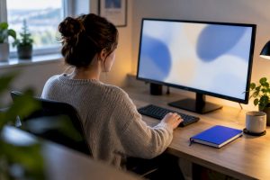 Virtual assistant workspace with abstract task dashboard