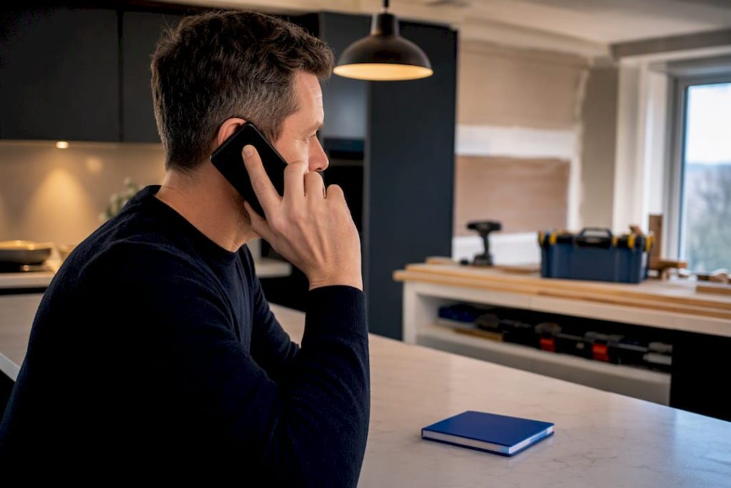 Homeowner making a contractor reference call