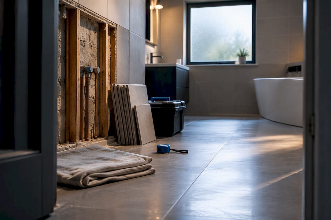 Empty Irish bathroom awaiting contractor